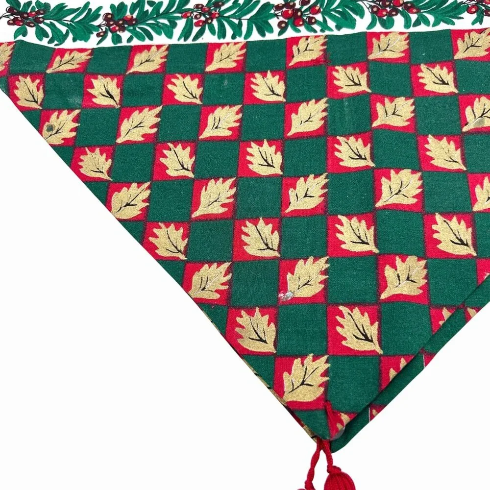 6 PC CHRISTMAS TABLE LINENS RUNNER PLACEMATS POTHOLDER SWAN POINSETTIA CROCHET
